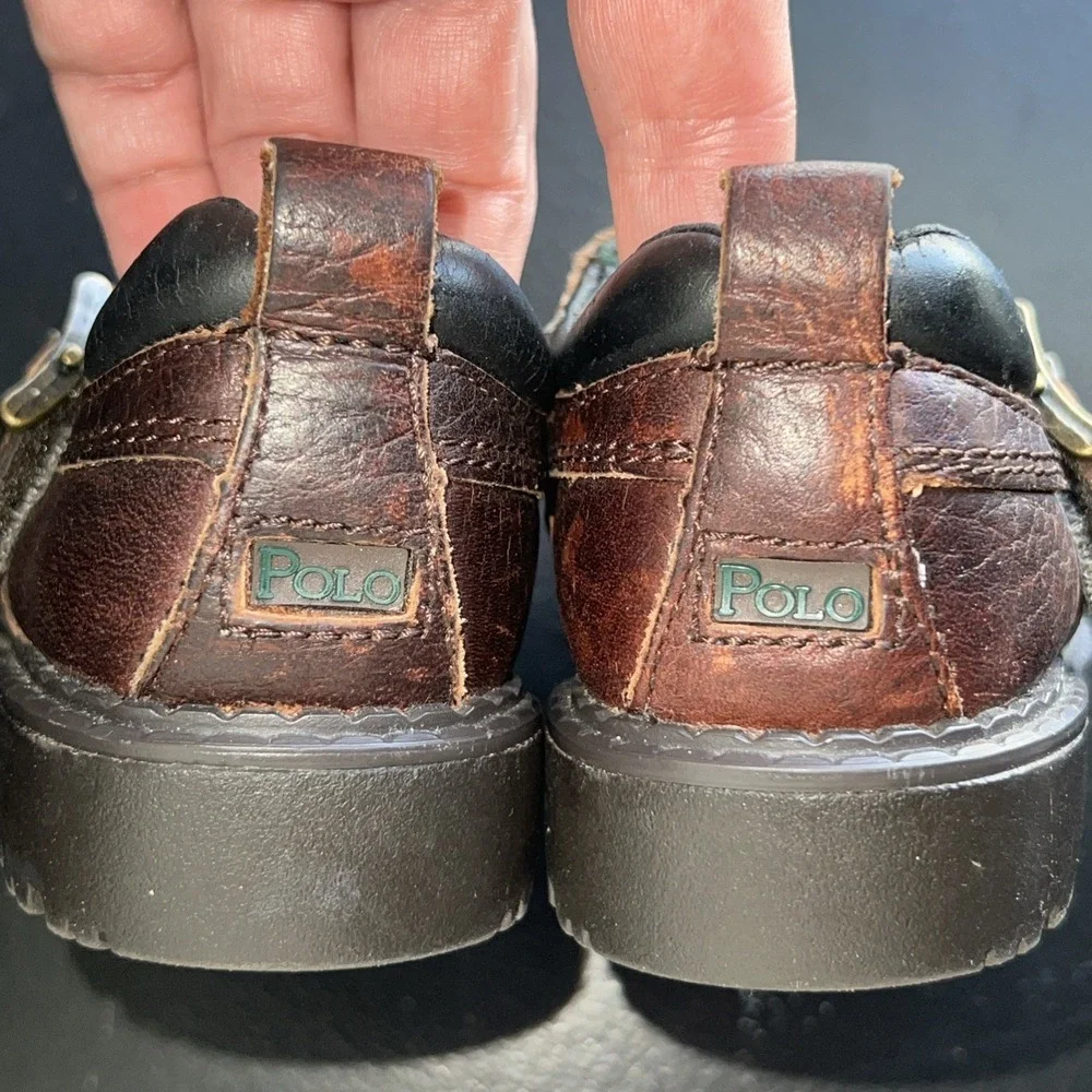 Polo by Ralph Lauren Toddler Baby Boys Ranger Low Oxford Brown Size 5‎ Leather
